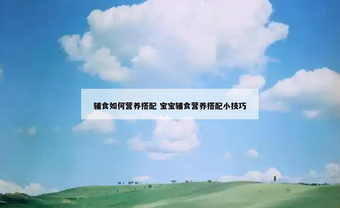 辅食如何营养搭配 宝宝辅食营养搭配小技巧