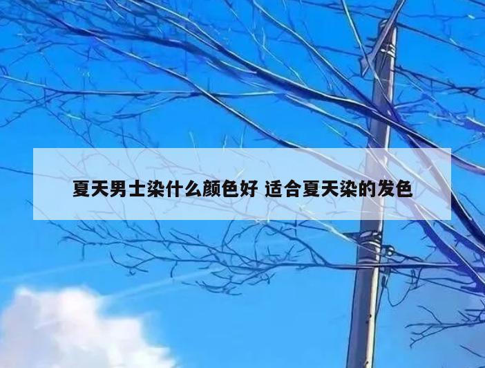 夏天男士染什么颜色好 适合夏天染的发色