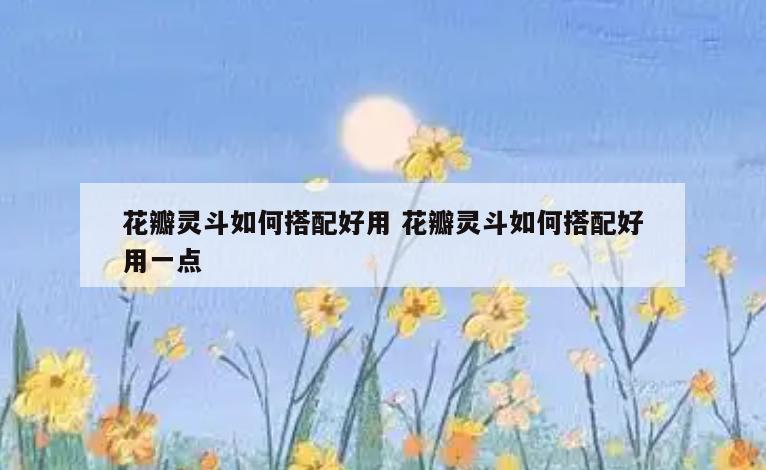 花瓣灵斗如何搭配好用 花瓣灵斗如何搭配好用一点