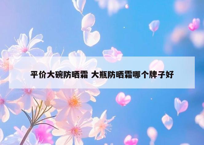 平价大碗防晒霜 大瓶防晒霜哪个牌子好
