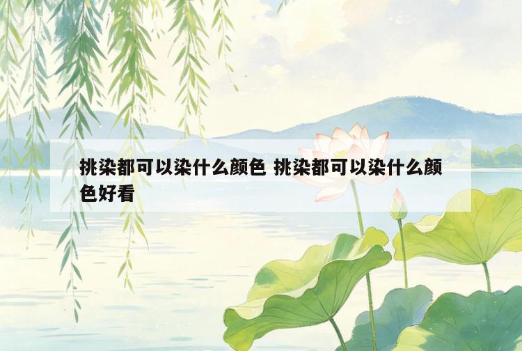 挑染都可以染什么颜色 挑染都可以染什么颜色好看